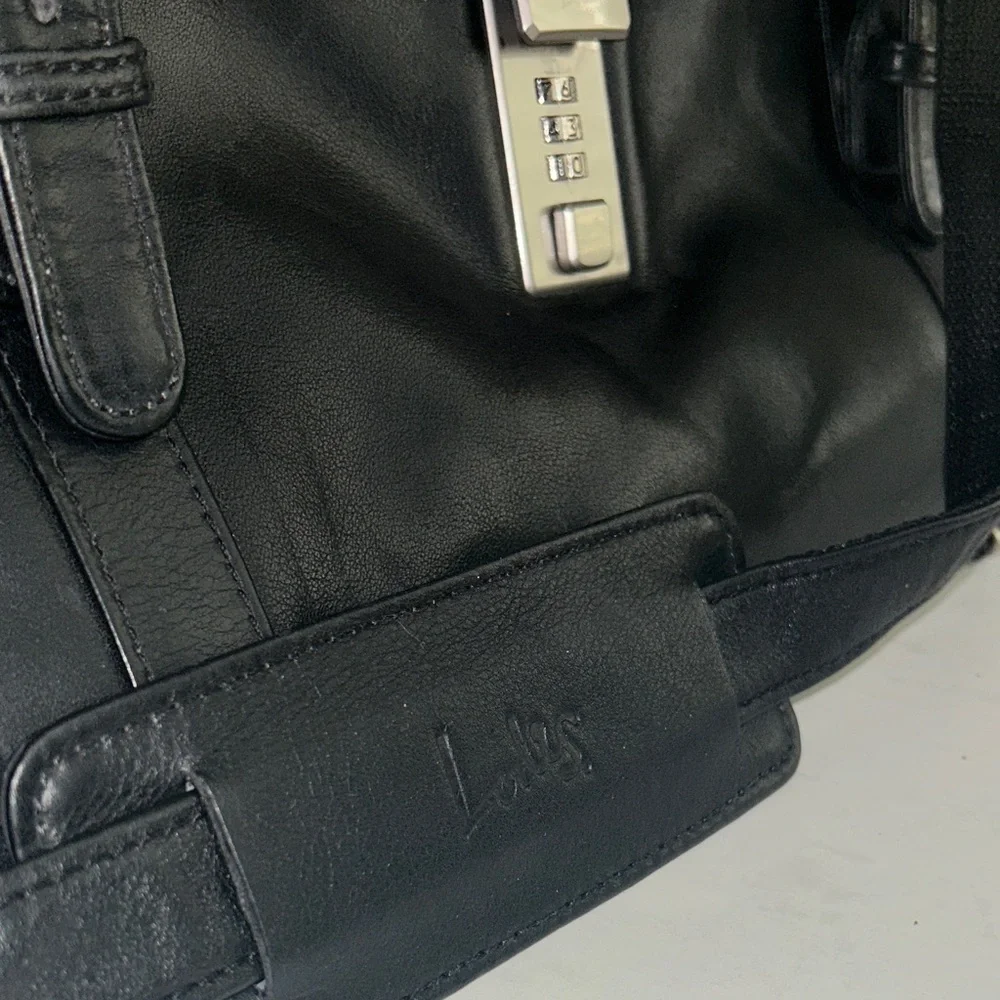 Elegant Black Leather Briefcase by Latico